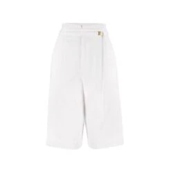 Florence Organic Cotton Twill Bermuda Shorts In White Dove