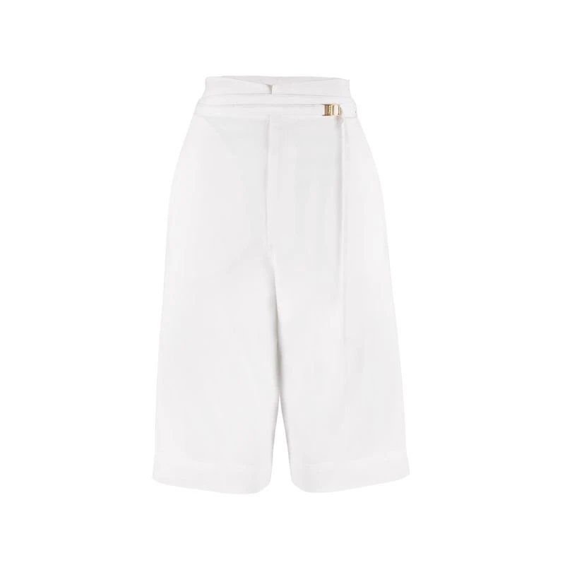 Florence Organic Cotton Twill Bermuda Shorts In White Dove 1 Florence Organic Cotton Twill Bermuda Shorts In White Dove