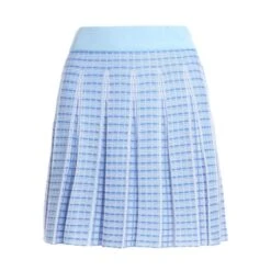 Elegant Tencel Pleated Mini Skirt Blue