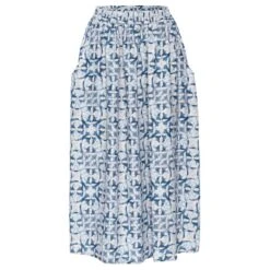 Mari Tile Pattern Skirt In Indigo