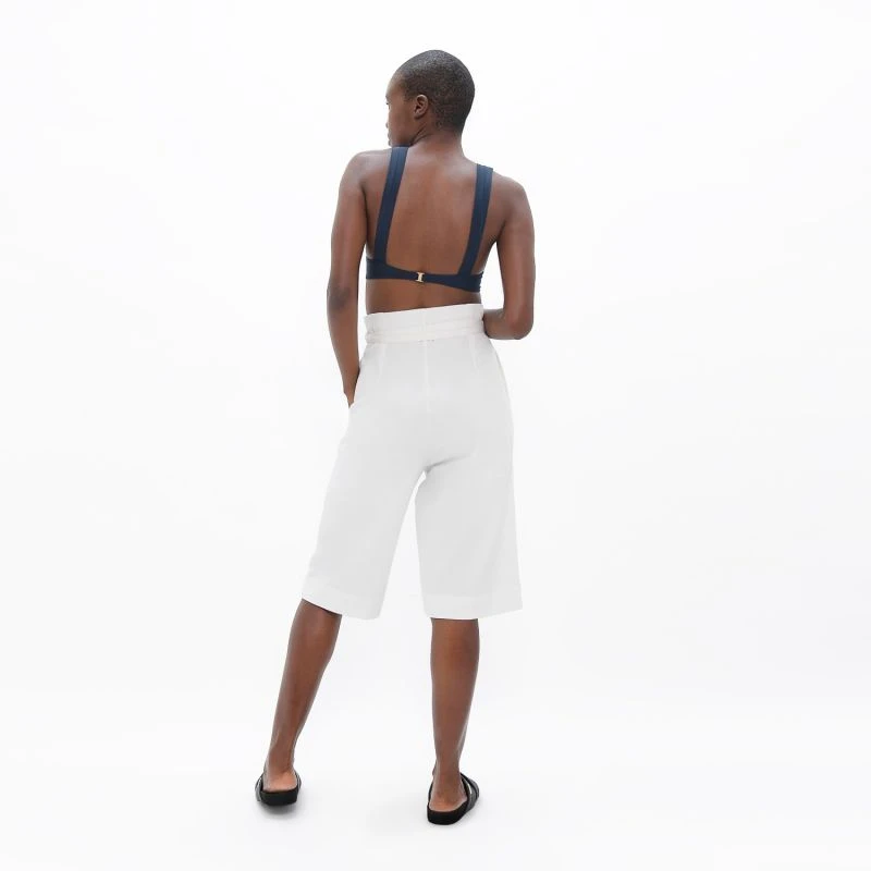 Florence Organic Cotton Twill Bermuda Shorts In White Dove 4 Florence Organic Cotton Twill Bermuda Shorts In White Dove - Image 4