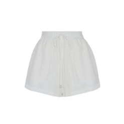 Ecru Mini Linen Shorts