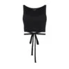 Missy Top With Wrap Around Waist Tie Black Beauty
