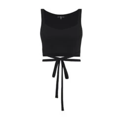 Missy Top With Wrap Around Waist Tie Black Beauty