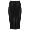 Latex Midi Skirt - Black