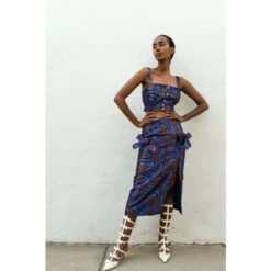 Blue Printed Skirt -Other || Traffic People Shop nyjg8lqazls1mjr3sdg6