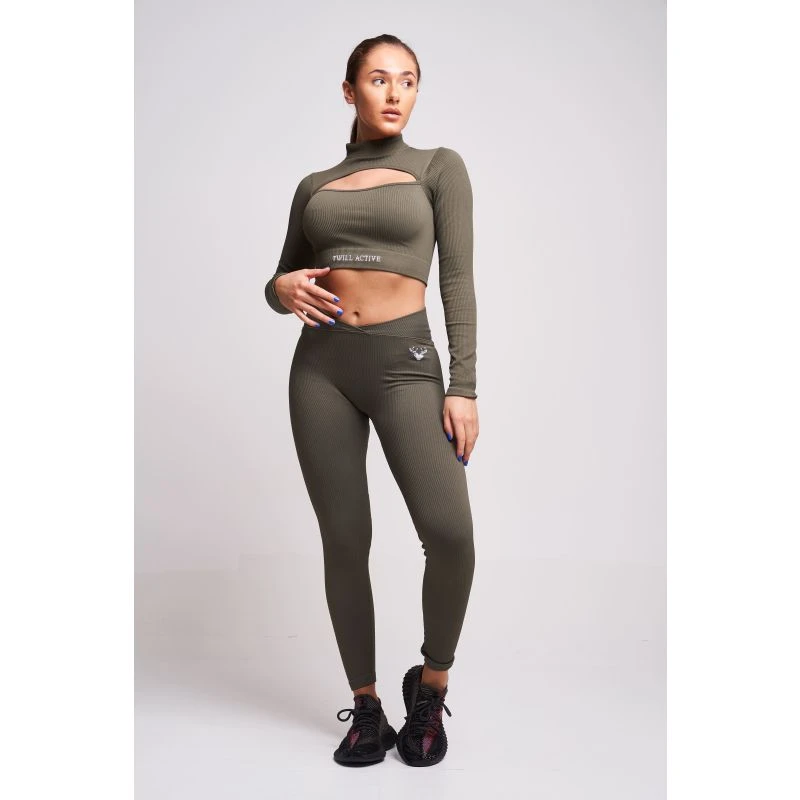 Evlan Recycled Rib Criss Cross Legging – Petrol 10 Evlan Recycled Rib Criss Cross Legging – Petrol - Image 10