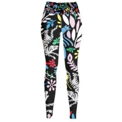 High Waist Yoga Leggings In Night Flowers