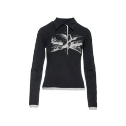 Black Top With A Grey Print