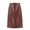 Panelled Leather Midi Skirt