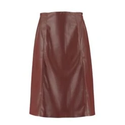 Panelled Leather Midi Skirt