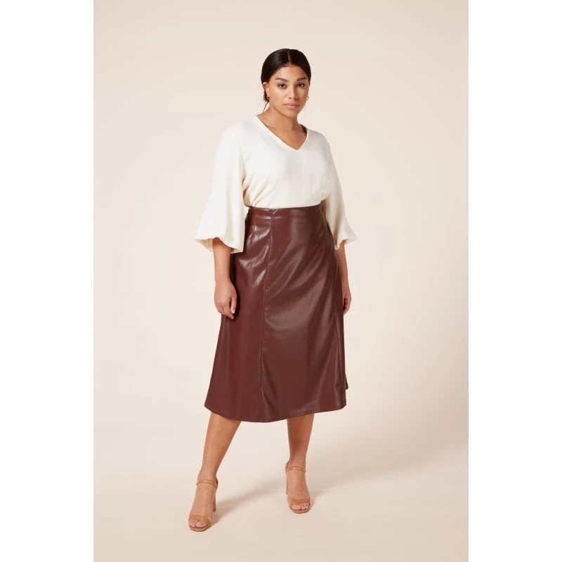 Panelled Leather Midi Skirt 4 Panelled Leather Midi Skirt - Image 4