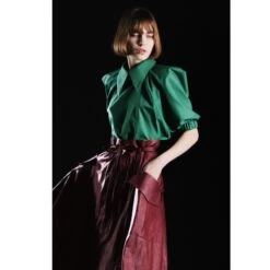 Designer Faux Leather Midi Skirt Bordo -Other || Traffic People Shop pdf1t3vukdoxs0dp07uo