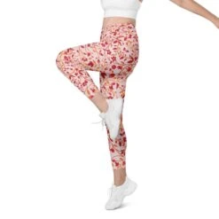 High Waist Yoga Leggings In Red Garden -Other || Traffic People Shop pdyzz5xmsabzggtbt9j6