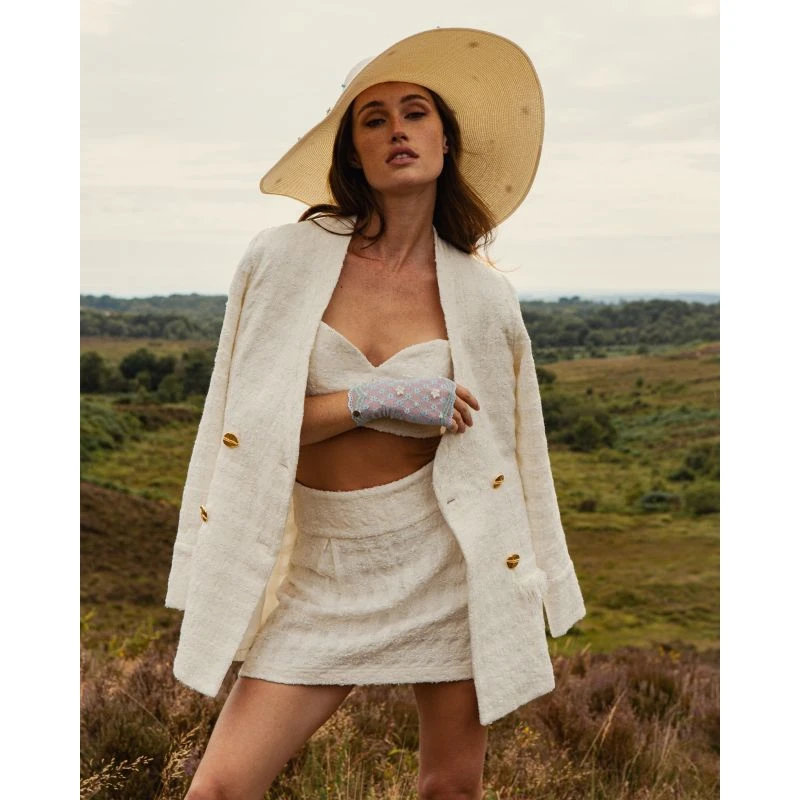 Pearl White Mini Skirt 2 Pearl White Mini Skirt - Image 2