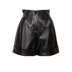 Black Faux Leather Shorts