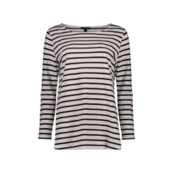 Ashley Organic Cotton Top, Antique White And Caviar Black