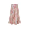 Printed Tiered Midi Skirt