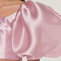 Puffy Sleeve Cropped Top - Pink -Other || Traffic People Shop puffy sleeve cropped top pink purple 1c63e1a1233f2b855baa8cd347a708da