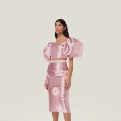 Puffy Sleeve Cropped Top - Pink -Other || Traffic People Shop puffy sleeve cropped top pink purple 44f08d21d6f8fe80e3d4bbb2789be39e