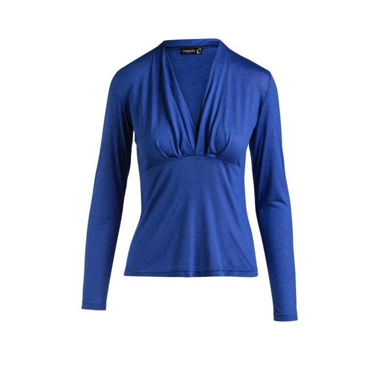 Cashmere Blend Long Sleeve Faux Wrap Top In Jersey Fabric 1 Cashmere Blend Long Sleeve Faux Wrap Top In Jersey Fabric