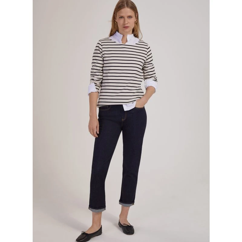 Ashley Organic Cotton Top, Antique White And Caviar Black 2 Ashley Organic Cotton Top, Antique White And Caviar Black - Image 2