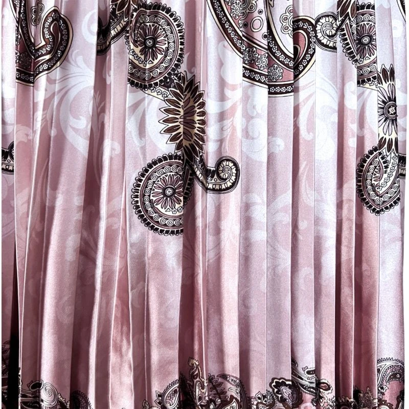 Embroidered Pleated Scarf Midi Skirt In Pink 6 Embroidered Pleated Scarf Midi Skirt In Pink - Image 6