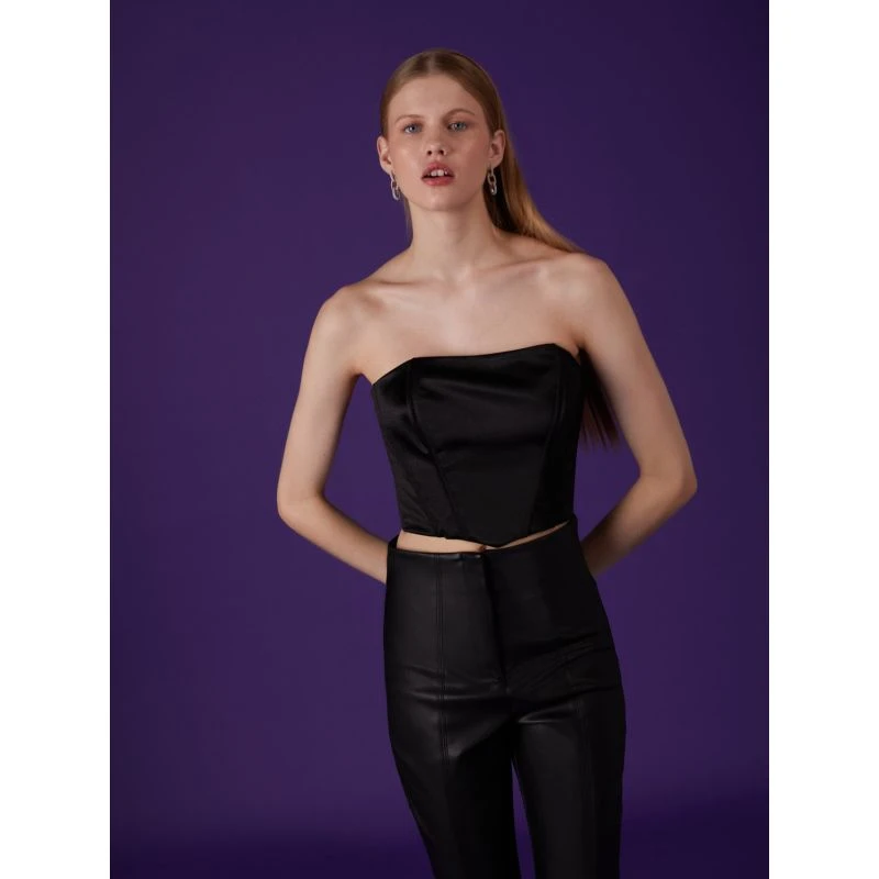Black Strapless Crop Top 4 Black Strapless Crop Top - Image 4