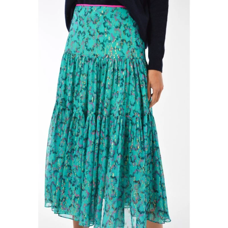 Midi Emma Skirt Turquoise Awakening Print 3 Midi Emma Skirt Turquoise Awakening Print - Image 3
