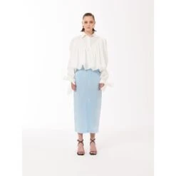 Satin Midi Skirt In Baby Blue -Other || Traffic People Shop satin midi skirt in baby blue 0f887c95fa8bf27deb50a04e6813ae1b