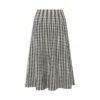 Knitted Pleat Detail Zigzag Pattern Midi Skirt In Black-White