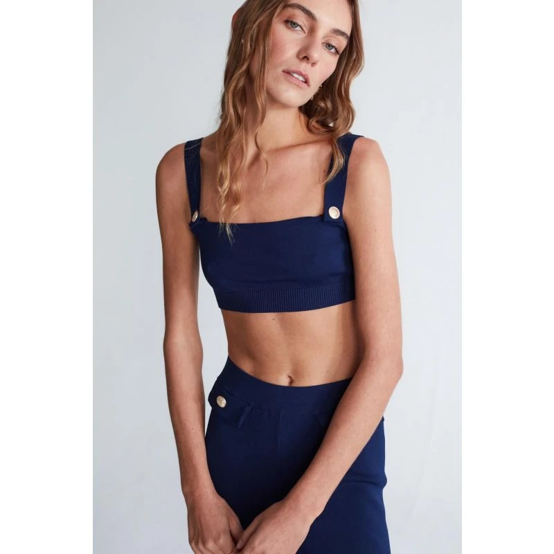 Elizabeth Knit Bralette In Navy Blue 4 Elizabeth Knit Bralette In Navy Blue - Image 4