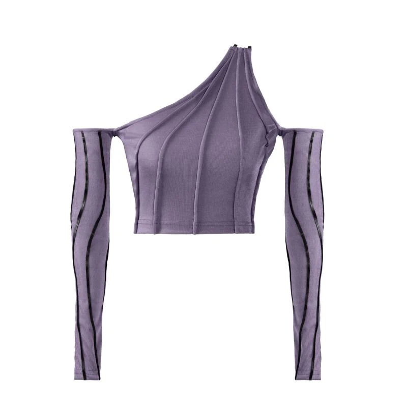 Temptation – Purple Long Sleeve Crop Top 1 Temptation – Purple Long Sleeve Crop Top