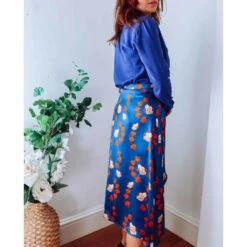 Blue Floral Silk Wrap Skirt -Other || Traffic People Shop tgahixqqezcazbwicdq0