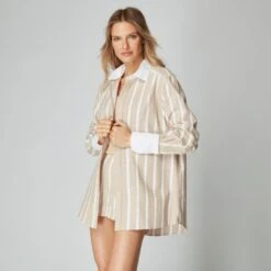 100% Organic Linen Stripe Boxer Shorts Beige -Other || Traffic People Shop trh8akyanzwudsqkjsgh