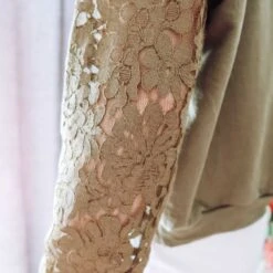 Khaki Green Lace Sleeve Jumper -Other || Traffic People Shop tznv7vpymo7daefwa7vt