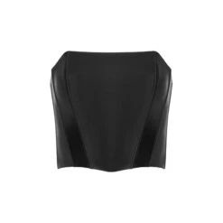 Black Strapless Crop Top