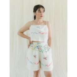 Upcycle Vintage Hand-Embroidered Floral Spaghetti Crop Top & Shorts Set 16 Upcycle Vintage Hand-Embroidered Floral Spaghetti Crop Top & Shorts Set -Other || Traffic People Shop upcycle vintage hand embroidered floral spaghetti crop top shorts set 8c11348161e717ef5cf9dba6e3e46fc0