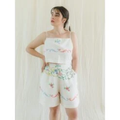 Upcycle Vintage Hand-Embroidered Floral Spaghetti Crop Top & Shorts Set 15 Upcycle Vintage Hand-Embroidered Floral Spaghetti Crop Top & Shorts Set -Other || Traffic People Shop upcycle vintage hand embroidered floral spaghetti crop top shorts set 9d58a852d5fd48cc1557faf04d79c91c