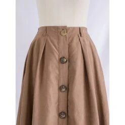 Vintage Chiffon Rich Brown Button Detailed Skirt -Other || Traffic People Shop vintage chiffon rich brown button detailed skirt 90f4be51aed071297069c007e2961d93
