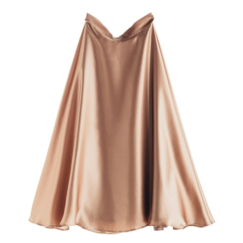 Fluttering Silk Midi Skirt - Gold 1 Fluttering Silk Midi Skirt - Gold