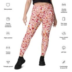 High Waist Yoga Leggings In Red Garden -Other || Traffic People Shop w1q8y37zvfckl0yzrfpw