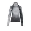 Striped Black & Grey Polo Neck Jumper