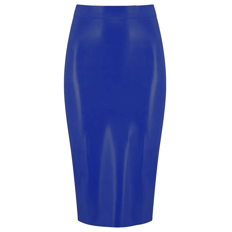 Latex Midi Skirt - Blue 1 Latex Midi Skirt - Blue