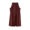 Designer Faux Leather Midi Skirt Bordo