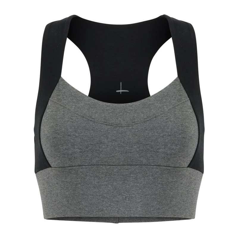 Neda Colorblock Organic Cotton Bra Top - Dark Heather Gray 1 Neda Colorblock Organic Cotton Bra Top - Dark Heather Gray