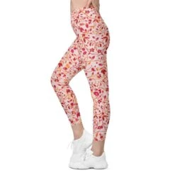 High Waist Yoga Leggings In Red Garden -Other || Traffic People Shop ww8526bddvrj09rifbab