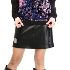 Black Vegan Leather Mini Skirt With Eyelets -Other || Traffic People Shop x08xxryx1bhoavdcmbon