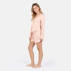 Nina Silk Pajama Short Set - Peach -Other || Traffic People Shop x0vedsrhpofkmz39corg
