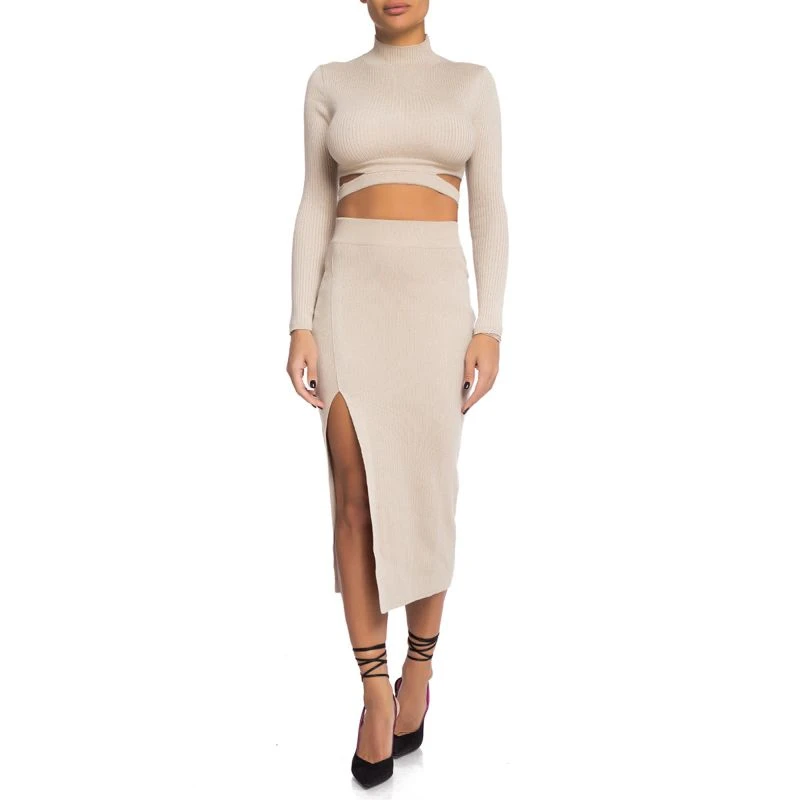 High-Slit Knit Midi Skirt 5 High-Slit Knit Midi Skirt - Image 5